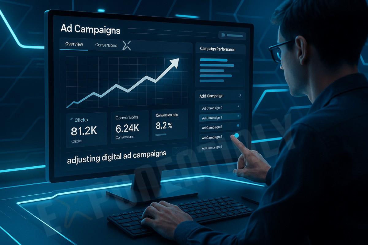 Digital ad campaign showing real-time results